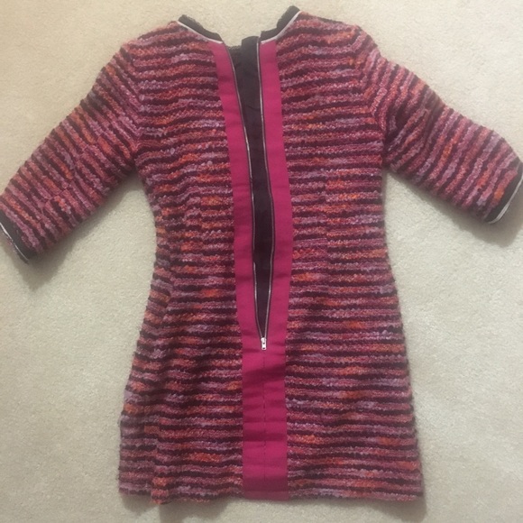 SALE💥ASOS Horizontal Stripe Tweed Zip-Front Dress - Picture 3 of 7